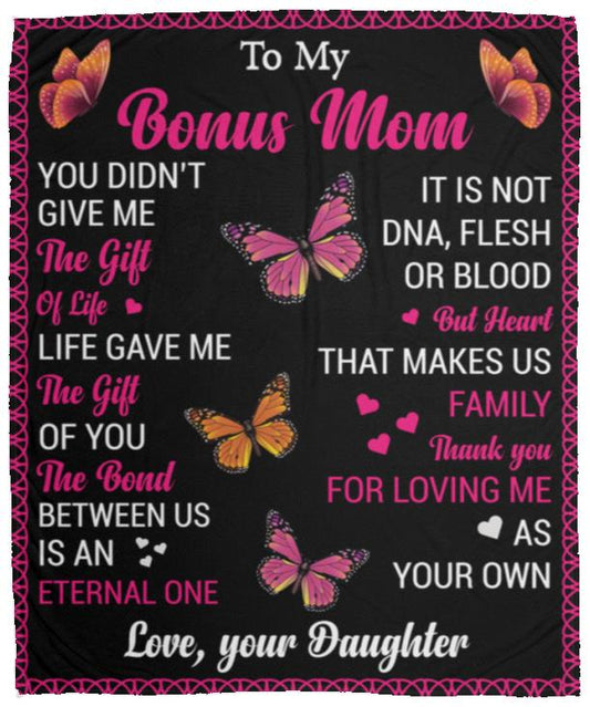 To My Bonus Mom Cozy Plush Fleece Blanket (Throw) - Gifts We Have