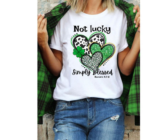 Not Lucky Simply Blessed Glitter Shirt