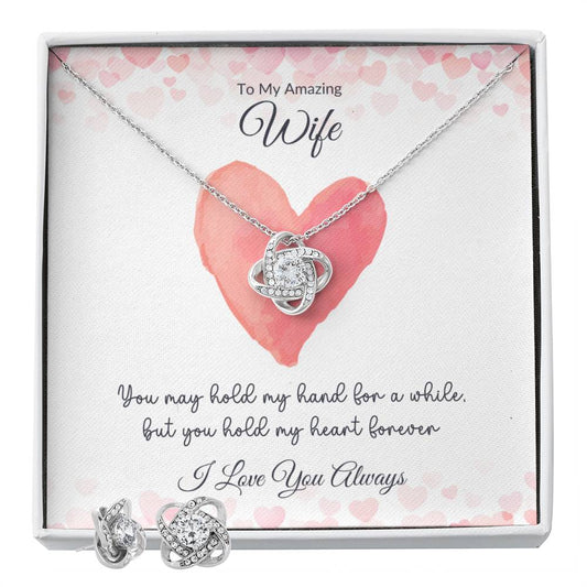 To My Wife Knot Necklace Set with Earrings - Gifts We Have
