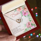 To My Sister For Always Having My Back interlocking heart necklace