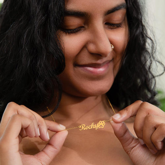Paw Print Name Necklace - Gifts We Have