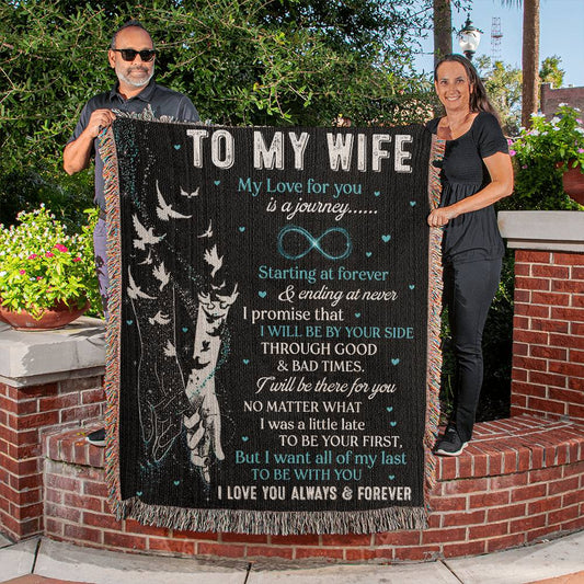 To My Wife | My Love For You Woven Blanket