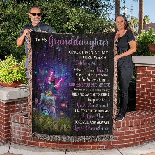 To My Granddaughter  "Once Upon A Time" Woven Blanket
