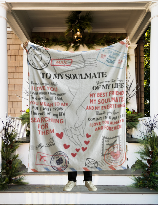 To My Soulmate -  Cozy Plush Fleece Blanketi - Gifts We Have